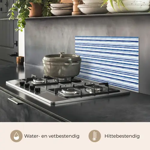Frans - Citroen - Strepen - Blauw keuken achterwand spatscherm klein 900 -usp_NL