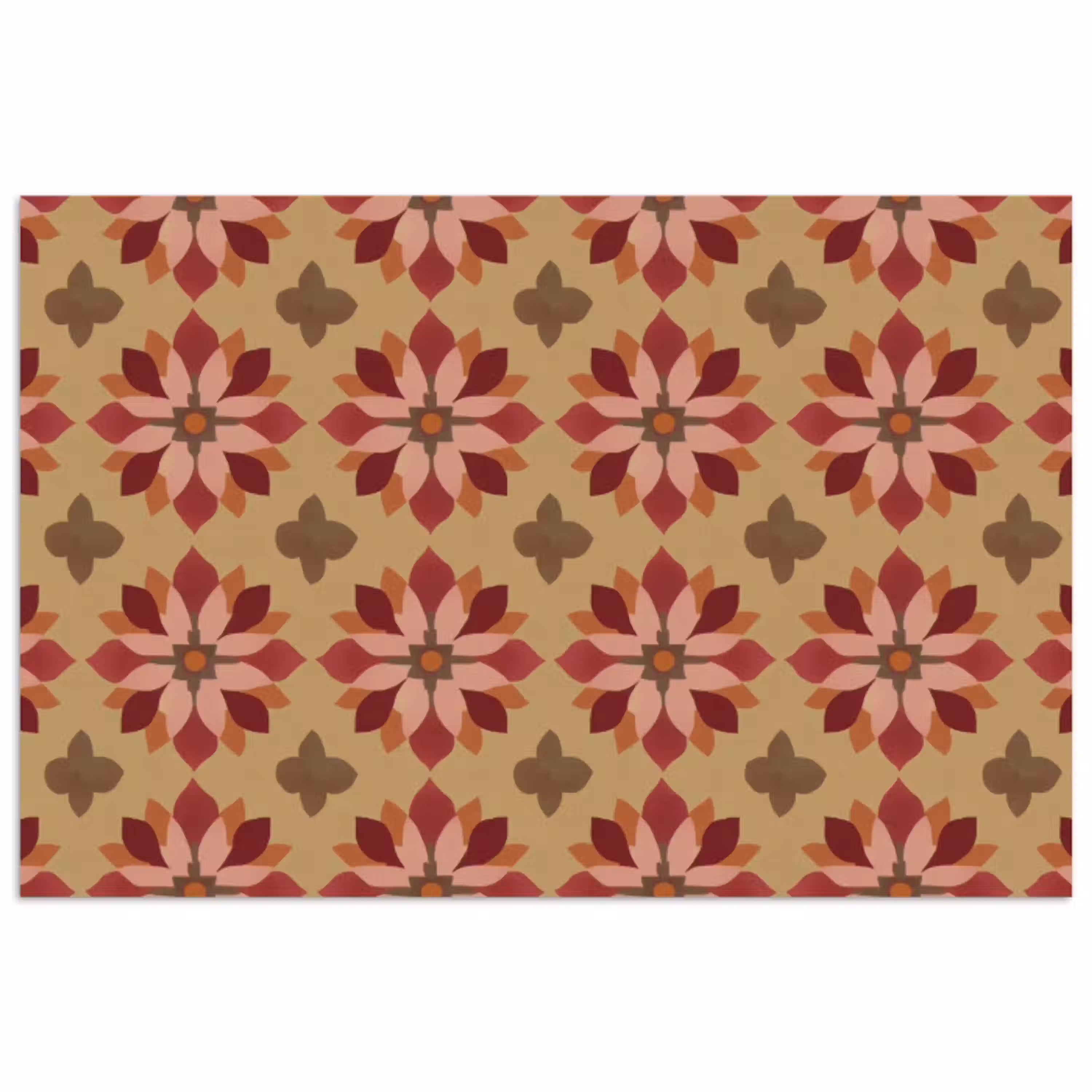 Bloemen - Retro - Groen poster papier klein 62 -3d