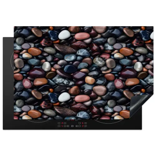 Donker - Kiezels - Glans Inductie beschermer vinyl 3mm klein 276 -3d