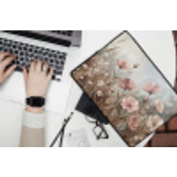 Bloemen - Botanisch - Schilderij - Pastel - Rustiek laptophoes neopreen klein -bureau