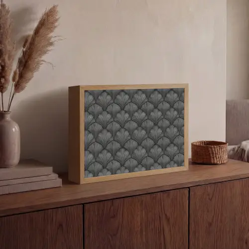 Waaier - Motief - Grijs Light Box met batterij (Wandlamp) middel 907 -sfeer2