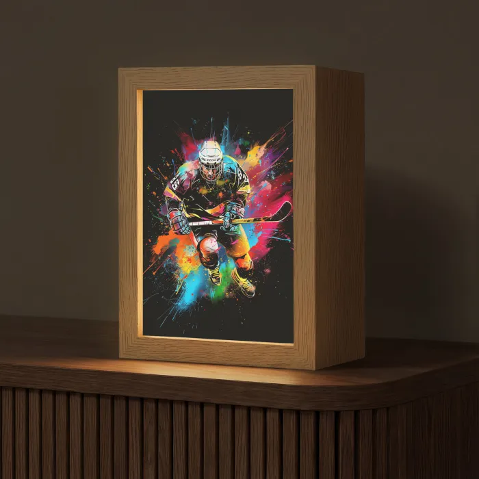 Graffiti - Sport - IJshockey - Hockey Light Box met kabel (Tafellamp) klein -z3d_website