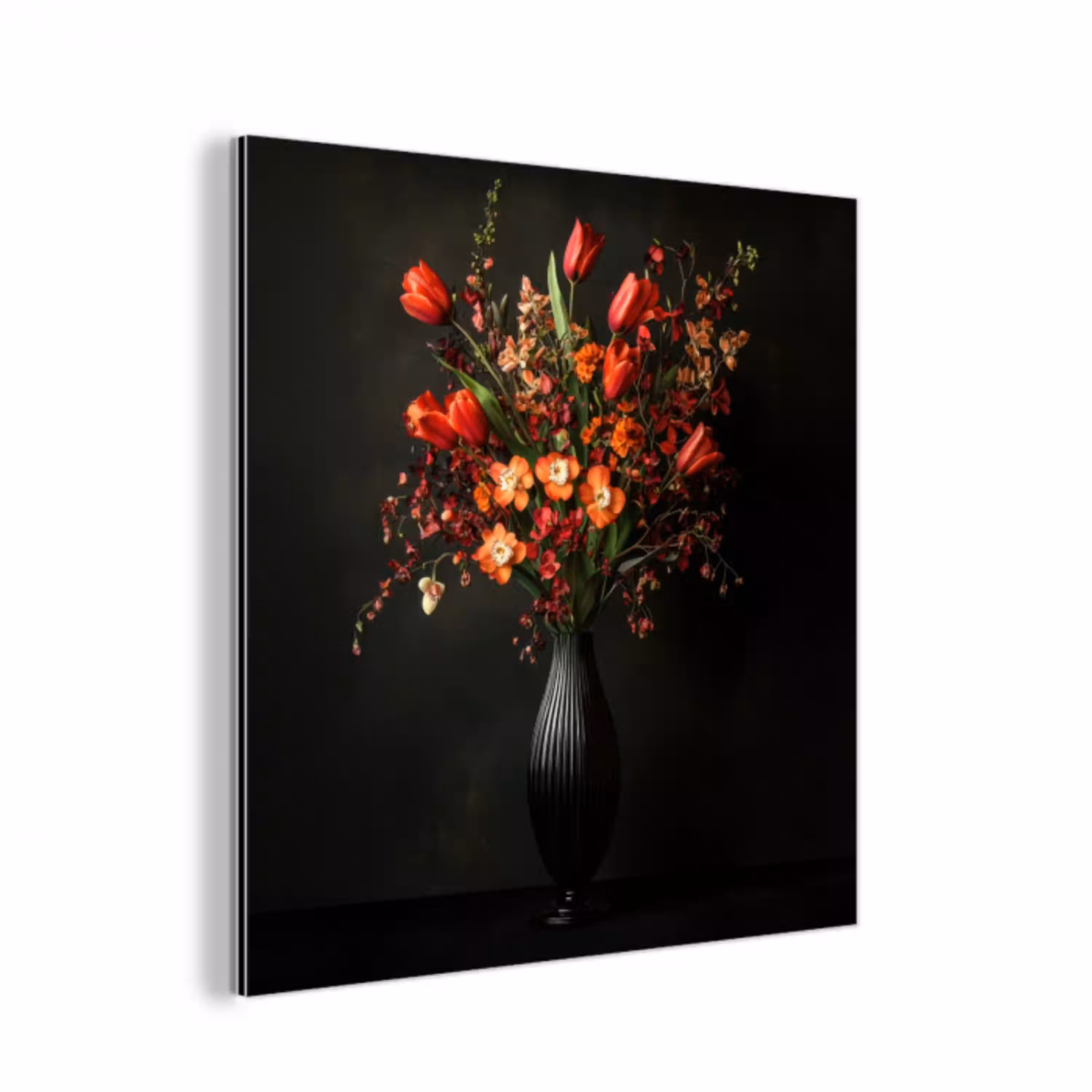 Bloemen - Takken - Boeket aluminium wit klein -3d
