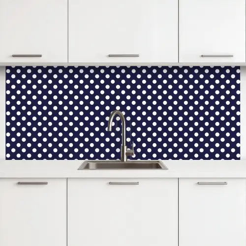 Oceaan - Stippen - Blauw - Wit keuken achterwand 2 middel 871 -3d