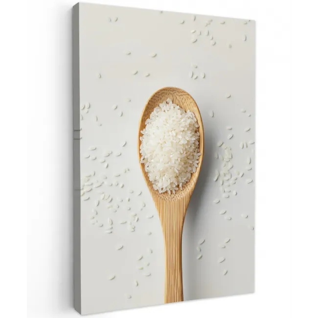 Hout - Lepel - Rijst Tuinposter op houten frame 2 cm dik middel -3d