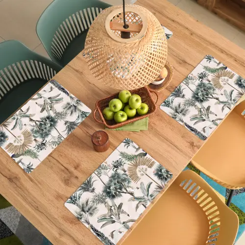 Tropisch - Bomen - Bladeren - Jungle Placemat vinyl groot -zzsfeer5_Kitchenyeah-website