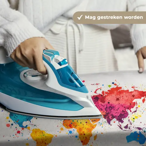 Wereldkaart - Graffiti - Kleurrijk Wandkleed katoen klein -sfeer9