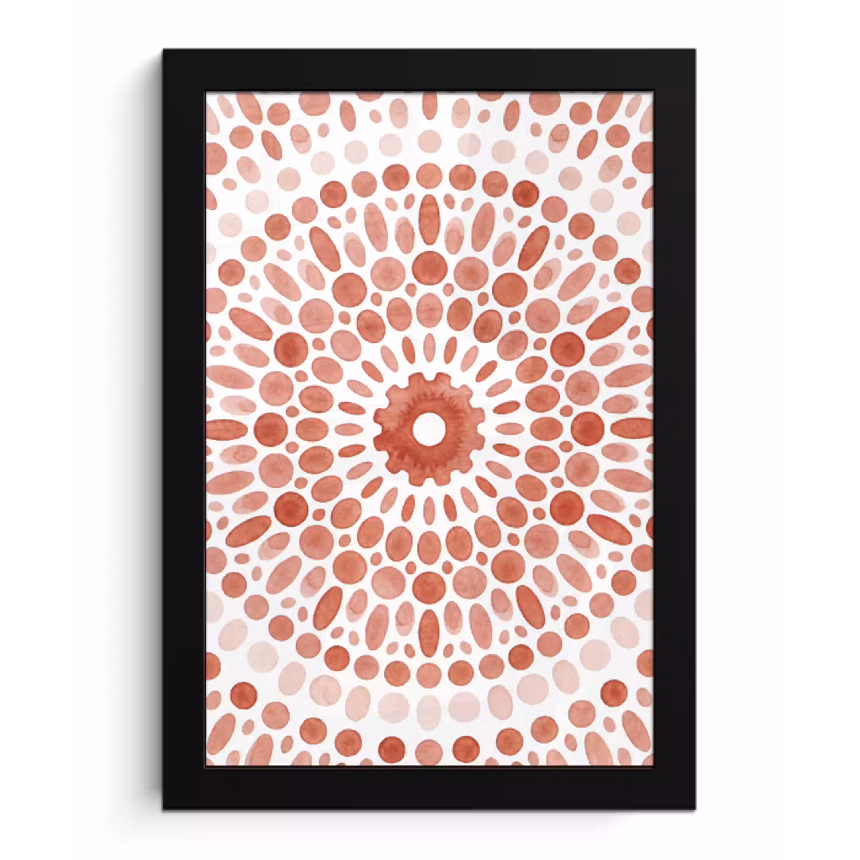 Patroon - Cirkels - Abstract - Modern - Rood fotolijst zwart zonder passe partout klein -3d