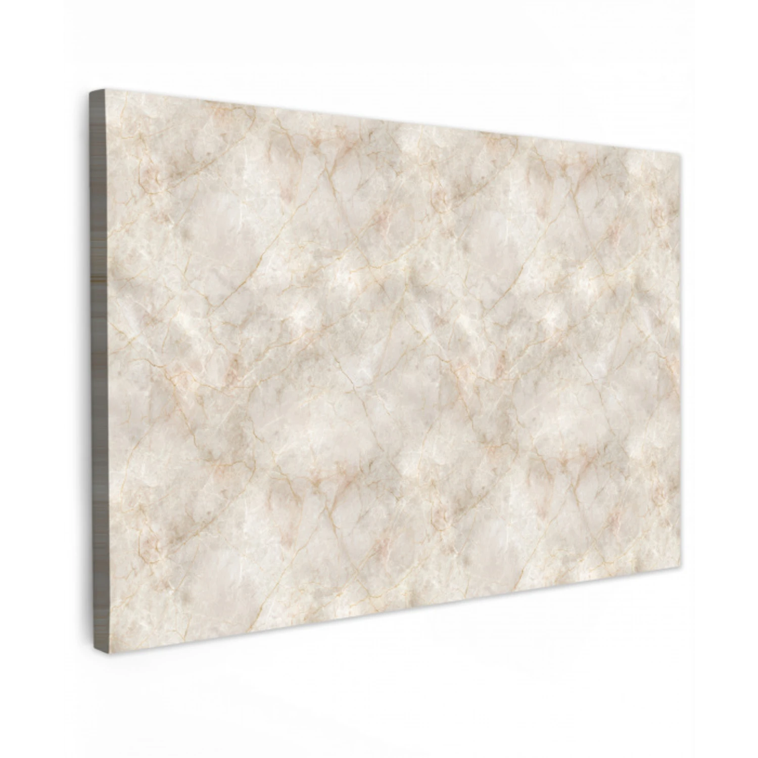 Lichtbeige - Goudbruine Nerven - Marmer canvas 2cm klein 34 -z3d