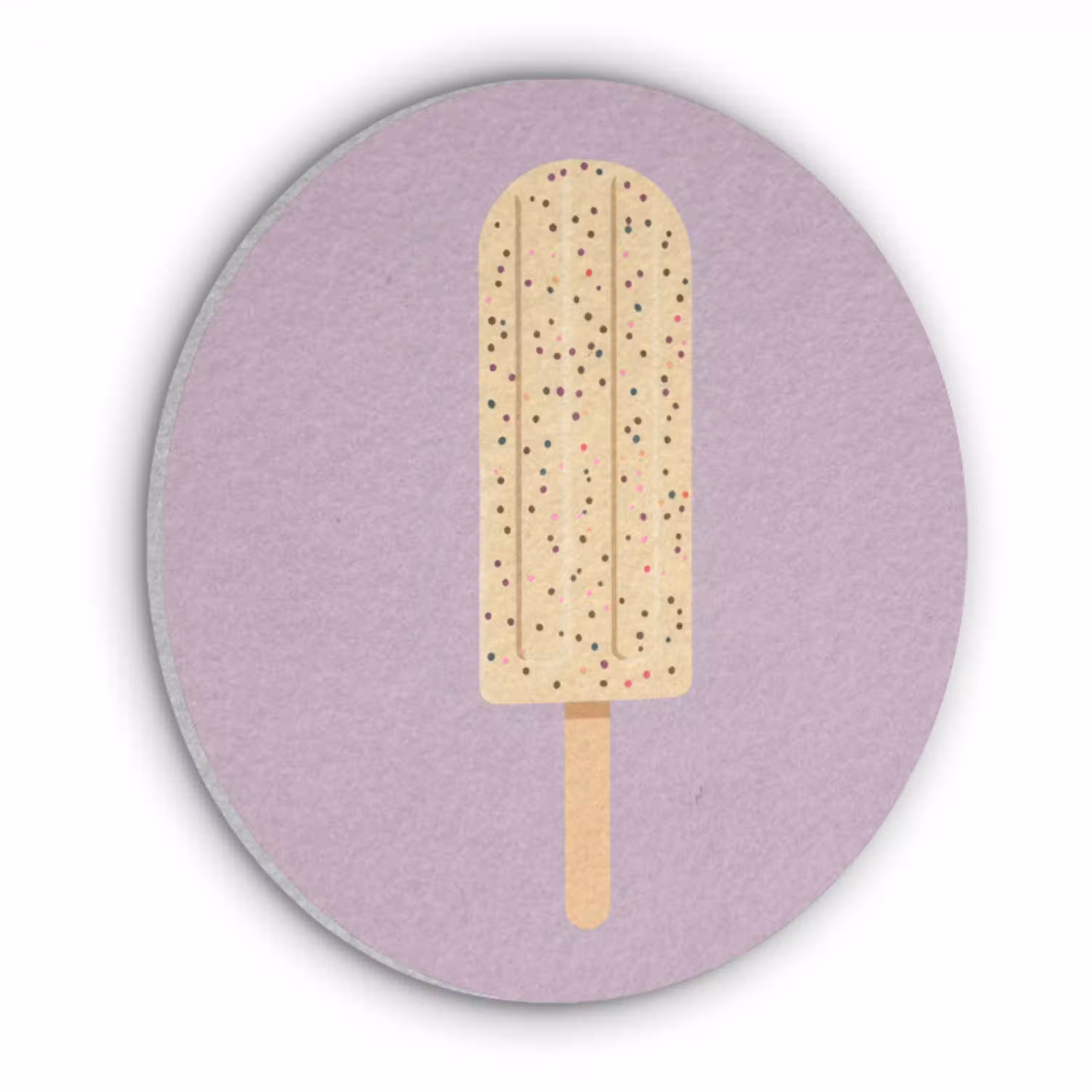 Beige - Ijsje - Spikkels Akoestische PET Vilt - Rond klein -3d