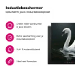 Zwaan - Water - Natuur - Realistisch - Wit Inductie beschermer vinyl 3mm klein -wsfeer2_website