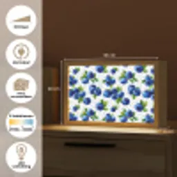 Bessen - Patroon - Blauw Light Box met kabel (Tafellamp) klein 924 -USP_websiteoverzichtNL