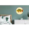 Schubben - Vis - Groen - Illustratie Wandcirkel aluminium klein -slaapkamer