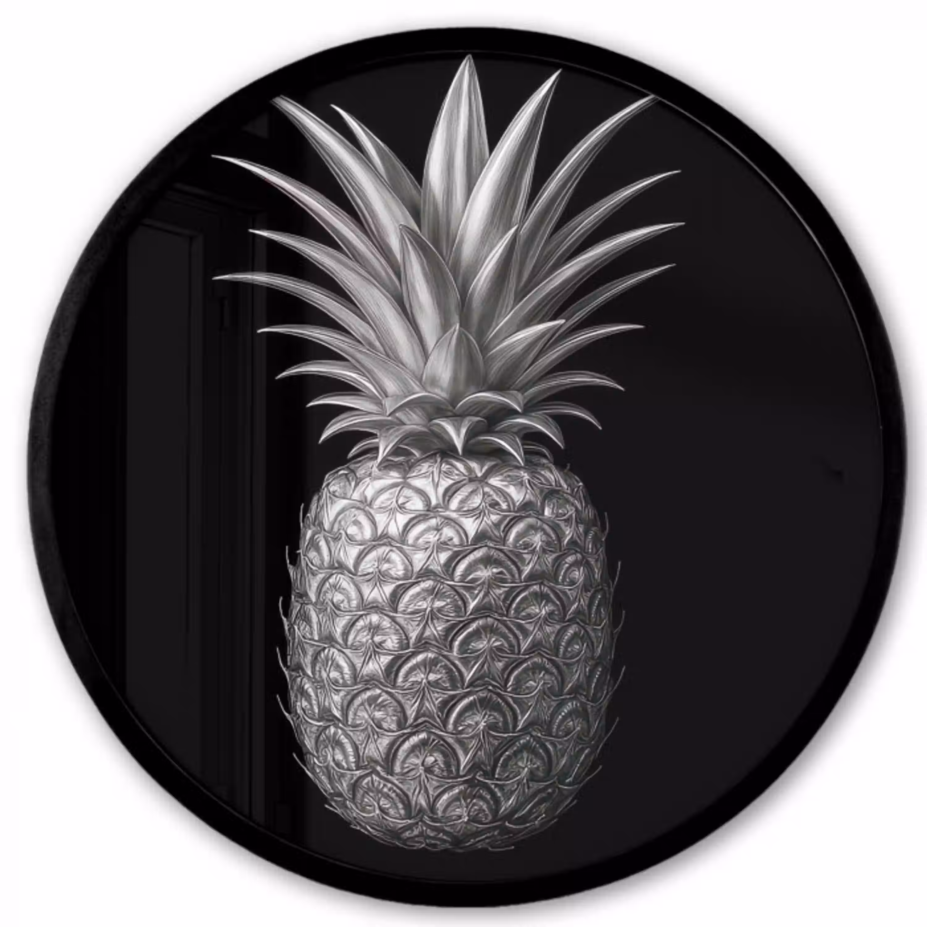 Ananas - Gedetailleerd - Bladeren Fotolijst rond zonder passe partout klein -3d