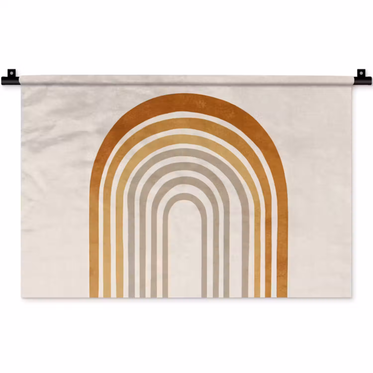 Wandkleed - Minimalistisch - Boog - Lijnen - Beige