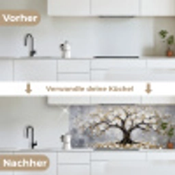 Boom - Bloemen - Natuur - Abstract - Wit keuken achterwand 2 middel -voor-na_DE