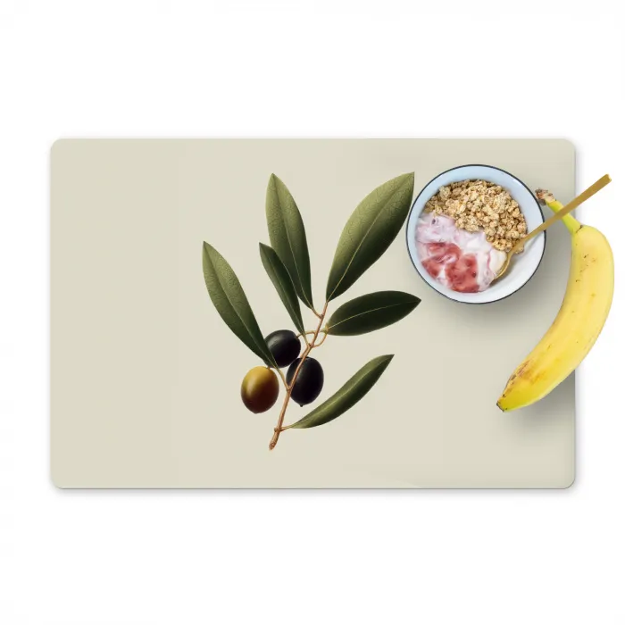 Olijftak - Donkergroen - Olijven Placemat vinyl groot -zzzproduct_Kitchenyeah-website