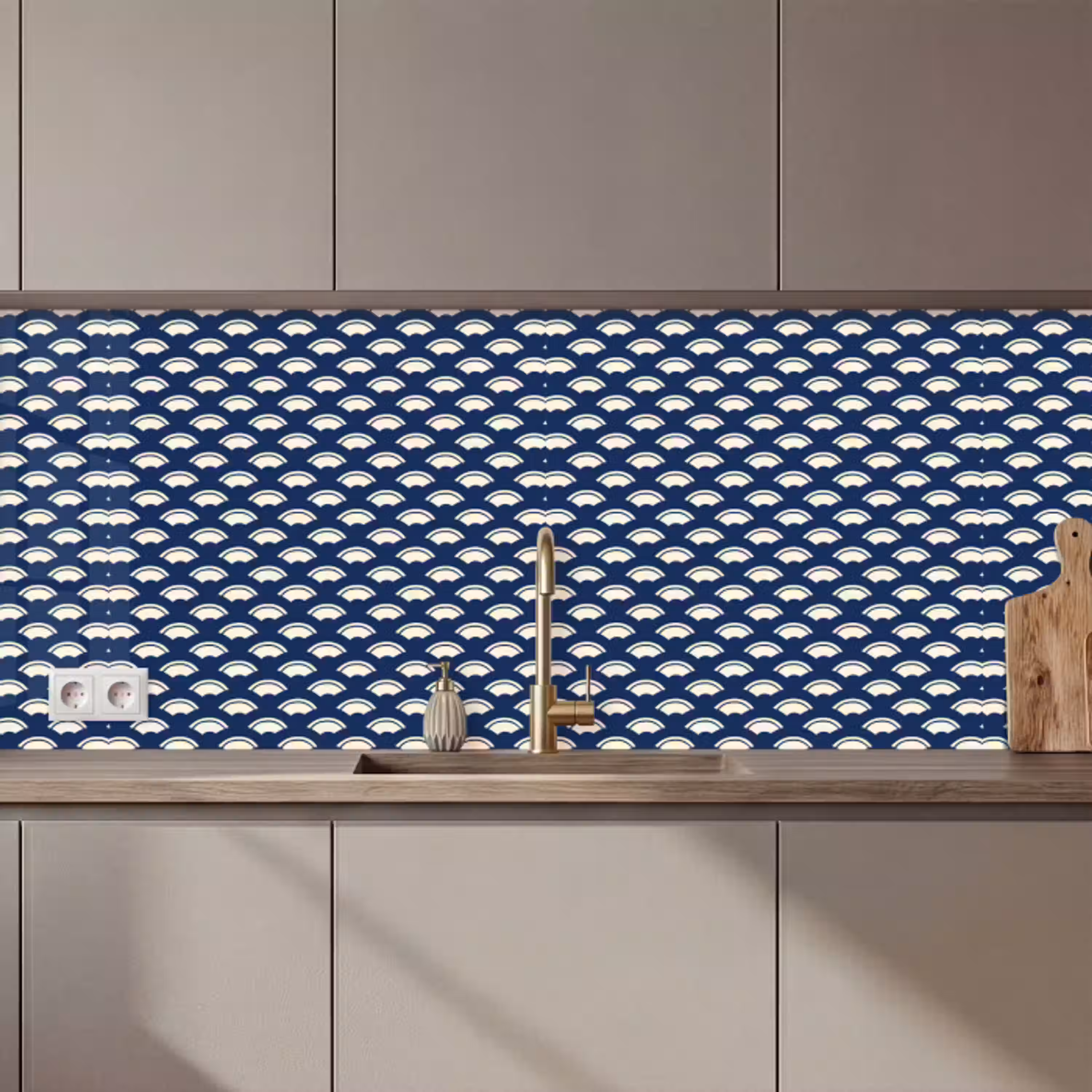 Japans - Blauw - Wit - Patronen keuken achterwand 2 middel 871 zz_3dshopping