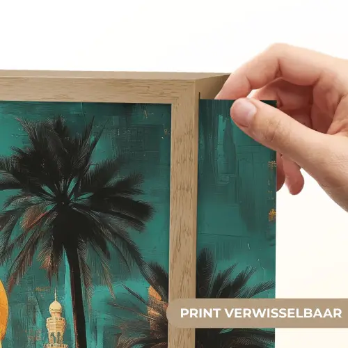 Moskee - Goud - Arabisch - Islamitische Light Box met batterij (Wandlamp) middel -USP_websiteprintNL