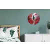 Rode bloemen - mistig - Man Wandcirkel aluminium klein -slaapkamer