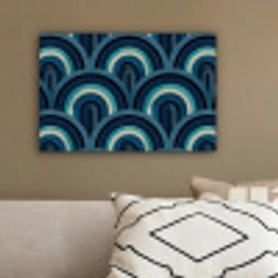 Bogen - Geometrisch - Patroon - Blauw - Retro canvas 2cm klein 34 -sfeer3