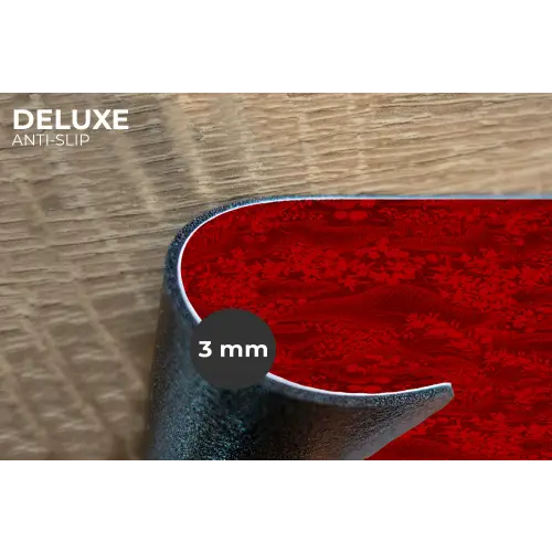 Rood - Patroon - Bloemen Placemat vinyl groot 368 -closeup