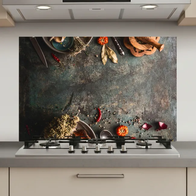 Marmer - Groente - Herfst - Pompoen - Rustiek - Kruiden keuken achterwand spatscherm klein -3d_website