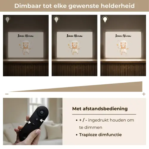 Ruimte - Sterren - Beige - Beer Light Box met batterij (Wandlamp kind) middel -USP_dimbaarNL