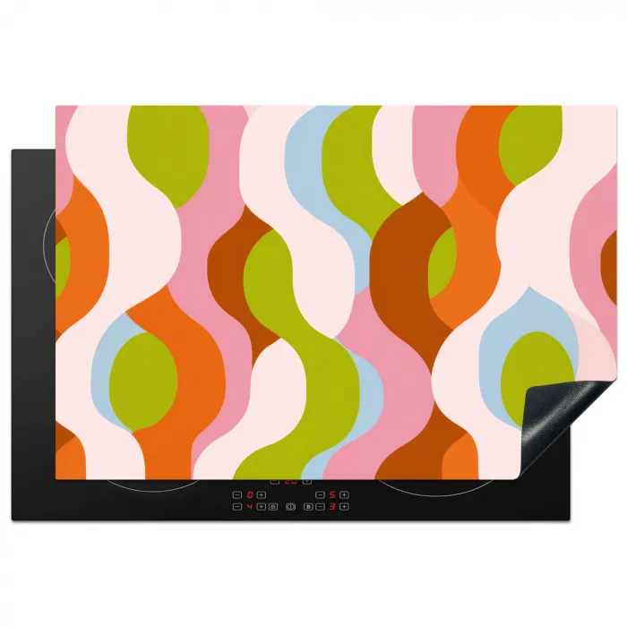 Abstract - Vormen - Roze Inductie beschermer vinyl 3mm klein -3d