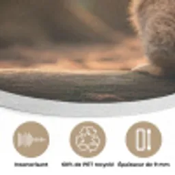 Konijn - Bos - Zonnestralen Akoestische PET Vilt - Rond klein -closeup_FR