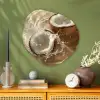 Kokosnoot - Water - Beige - Spetters Wandcirkel Organisch Aluminium middel -sfeer2
