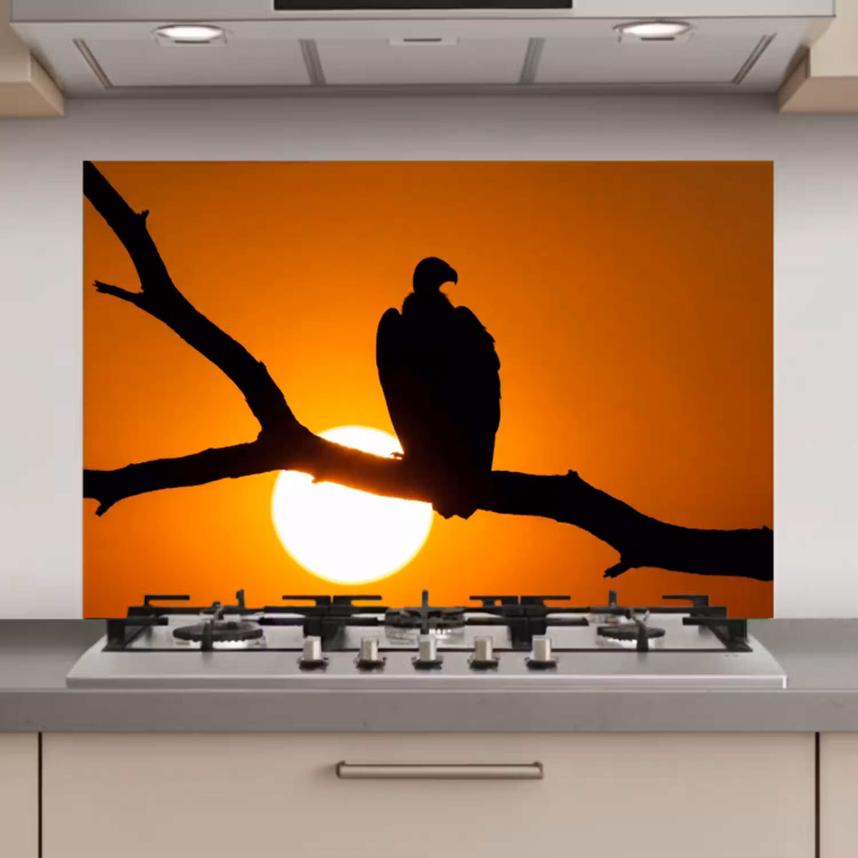 Gier - Tak - Zon - Oranje keuken achterwand spatscherm klein -3d_website