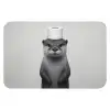 Otter - WC rol - Zwart - Wit WCmat klein -3d