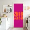 Oh la la - Roze - Oranje - Gestapelde letters deurposter klein -sfeer5