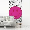 Smiley - Roze - Stippen fotobehang vinyl groot -woonkamer