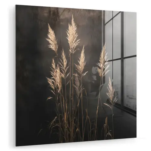 Siergras - Pluimen - Verlichting - Zwart plexiglas 5mm klein -zzzproduct_nieuw