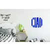 Ciao - Hoofdletters - Blauw - Minimalistisch Wandcirkel aluminium klein -kinderkamer