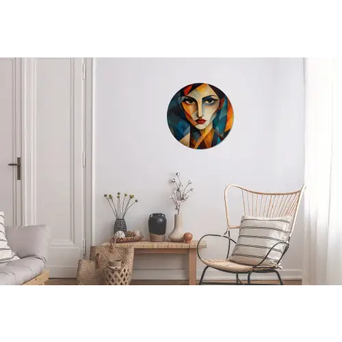 Portret - Abstract - Vormen Wandcirkel aluminium klein -woonkamer