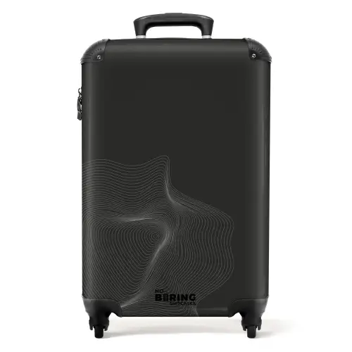Abstract - Zwart/Wit golfpatroon NBS - Handbagage koffer - Kinderen Unisex middel -productfoto_recht