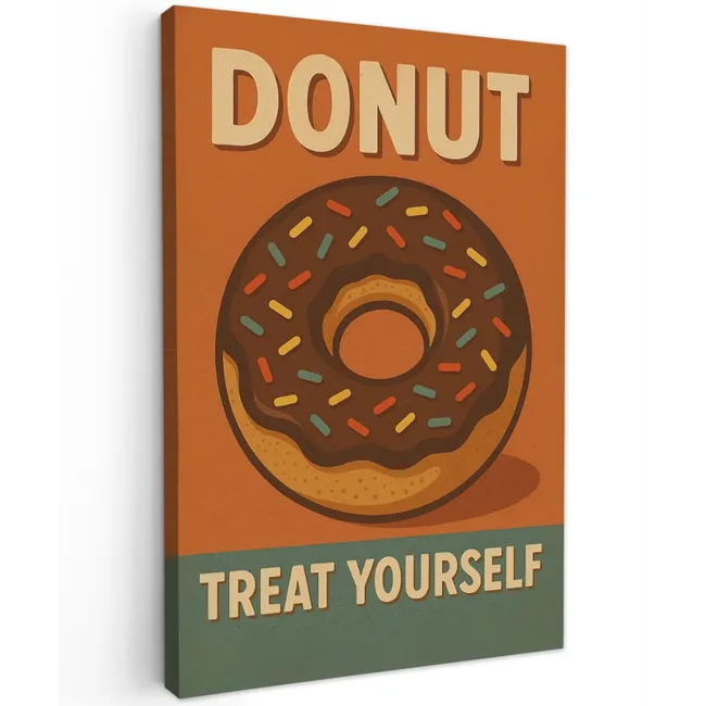 Donut - Spikkels - Kleurrijk - Quote Tuinposter op houten frame 2 cm dik klein -3d