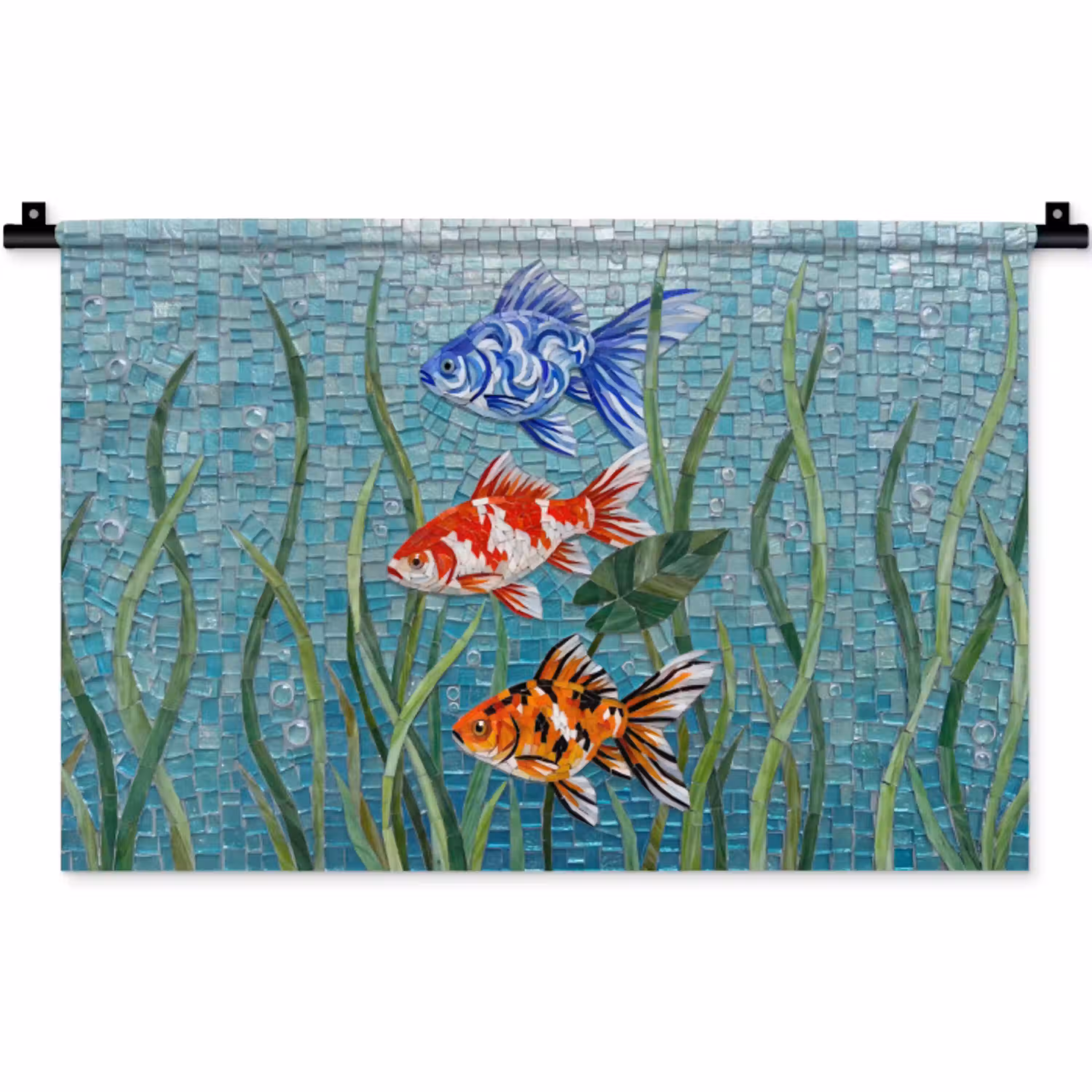 Vis - Mozaïek - Onderwater - Kleurrijk - Dieren Wandkleed katoen klein -zz3d