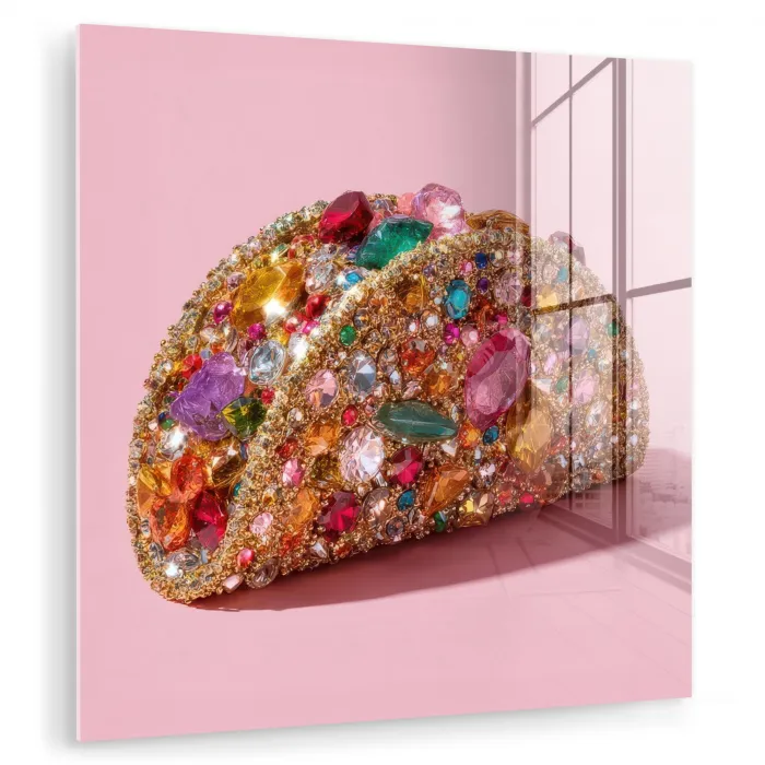 Taco - Kleurrijk - Edelstenen - Goud plexiglas 5mm klein -zzzproduct_nieuw