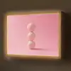 Golfballen - Roze - Drie Light Box met batterij (Wandlamp) middel -z3d_website
