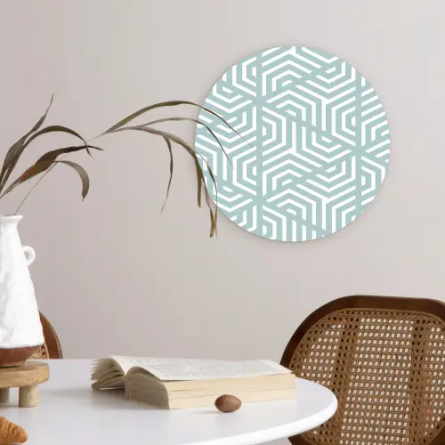 Design - Geometrie - Patroon - Driehoek Wandcirkel plexiglas klein 852 -sfeer4