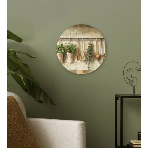 Hout - Keukengerei - Stilleven - Tegels Wandcirkel plexiglas klein -sfeer3