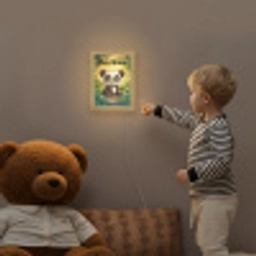 Panda - Bamboebos - Groen Light Box met kabel (Kinderlampje) klein -sfeer4a_kind