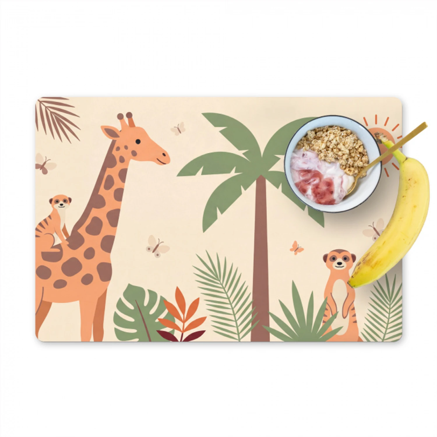 Dieren - Tropisch - Safari - Kleurrijk Placemat vinyl groot -zzzproduct_Kitchenyeah-website