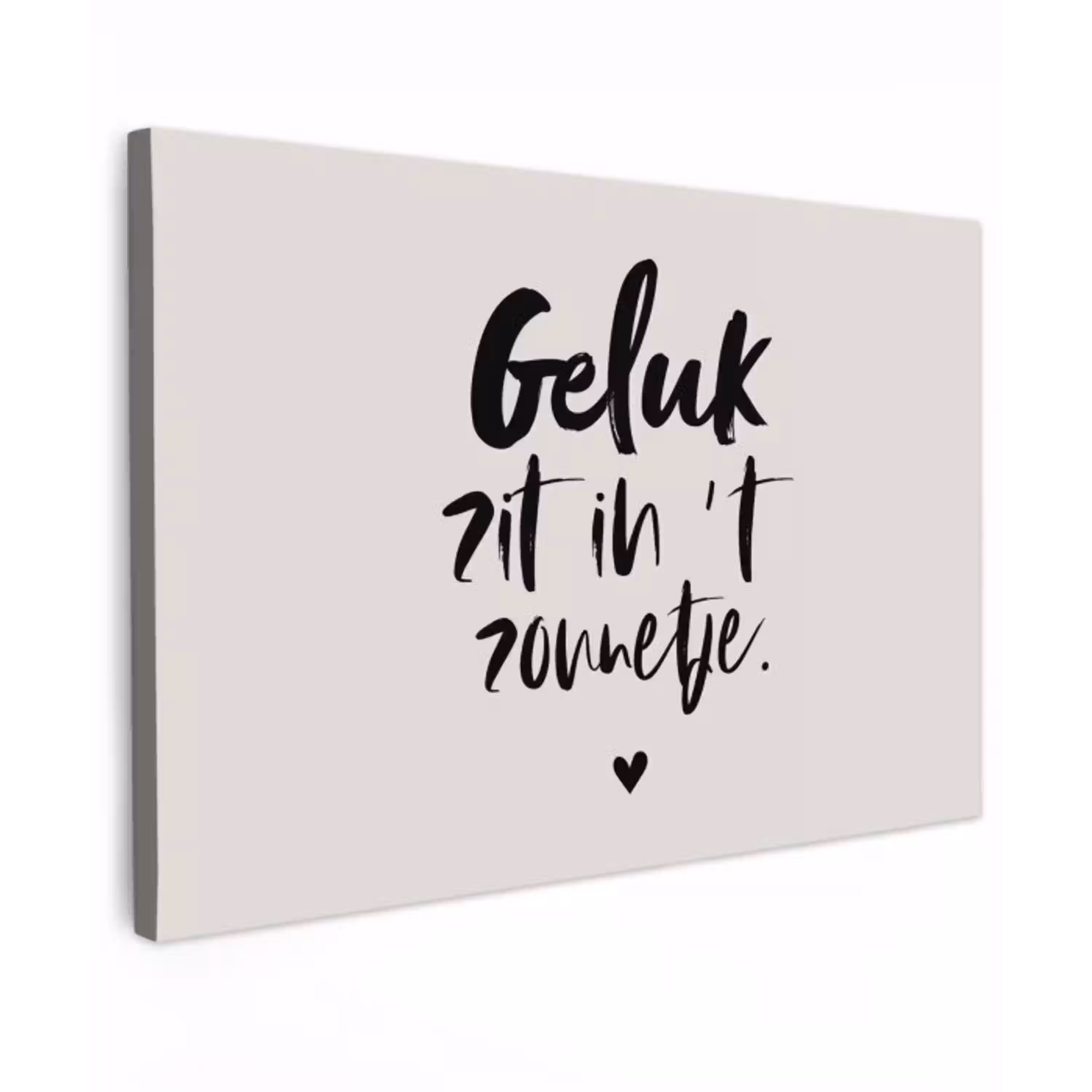 Quotes - Tekst - Geluk zit in 't zonnetje - Zomer Tuinposter op houten frame 2 cm dik klein -3d