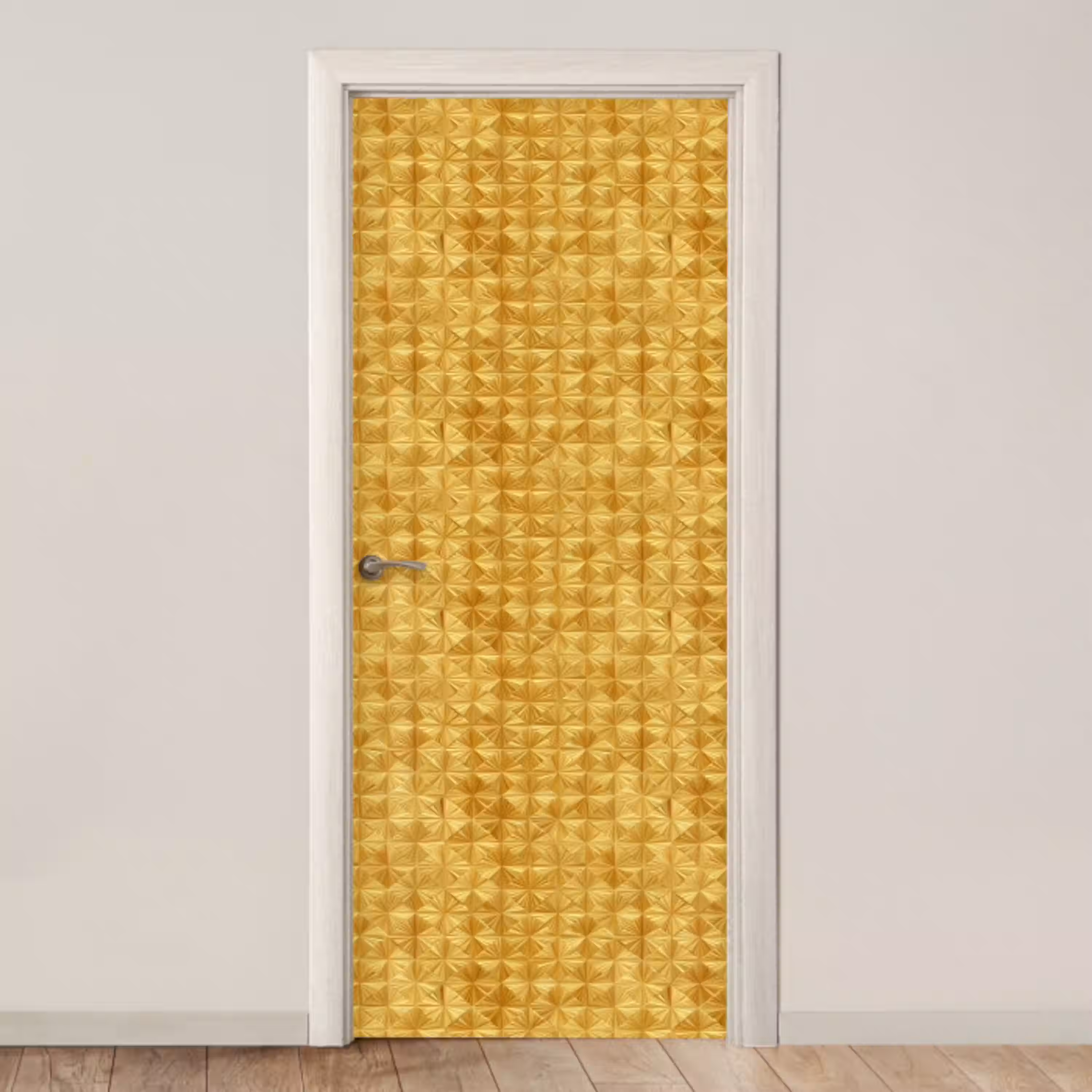 Tegels - Geometrisch - Reliëf - Goud deurposter klein 289 -3d_beige