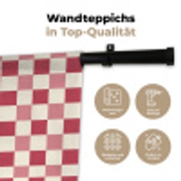 Patroon - Schaak - Roze Wandkleed katoen klein 269 -tsfeer2_DE